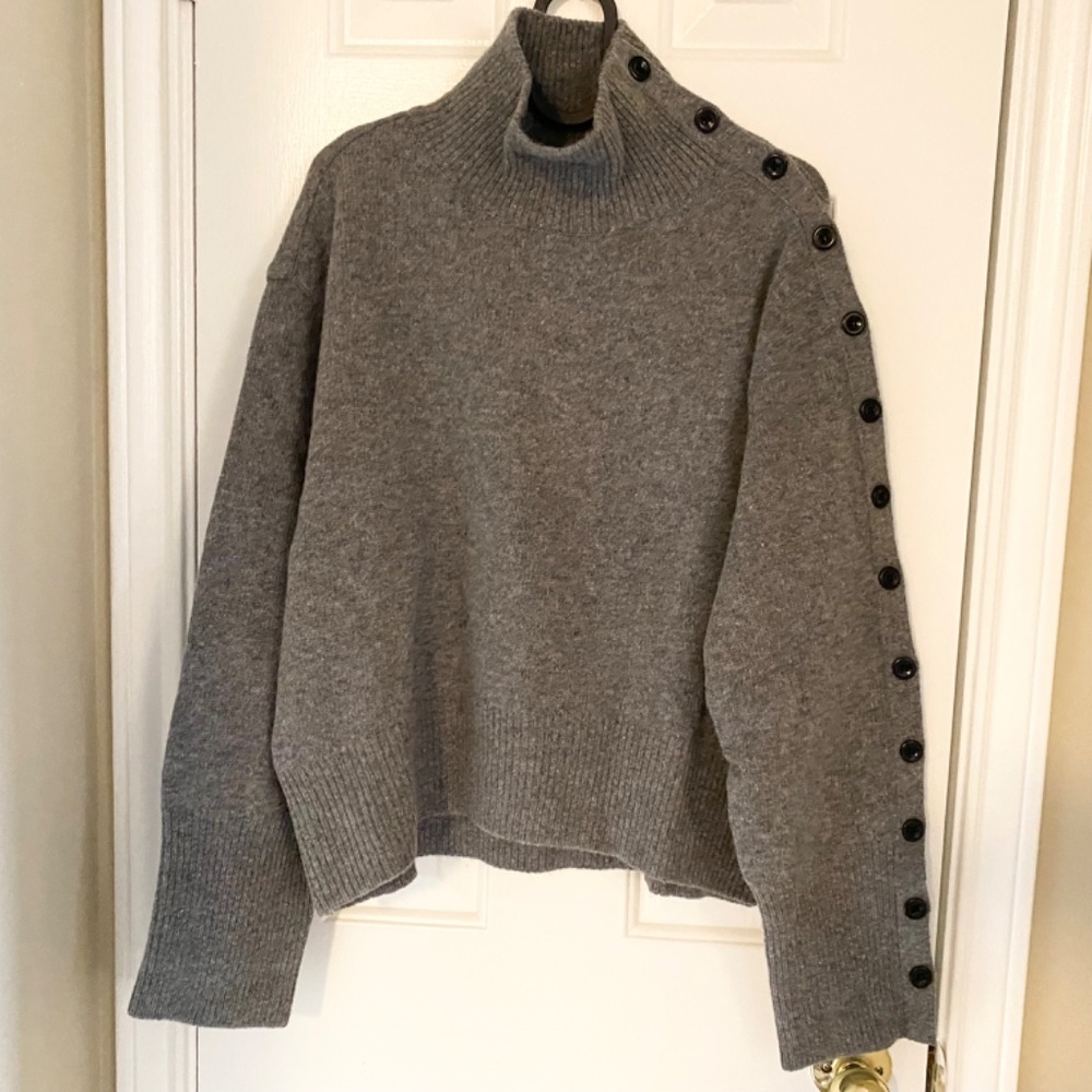 KINDERSALMON Button Turtleneck Sweater